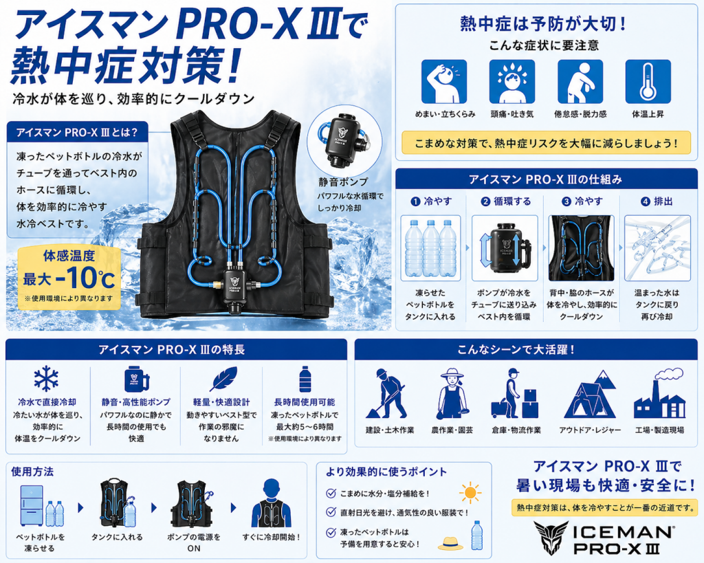 アイスマン PRO-X Ⅲの熱中症対策