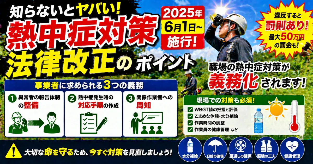 熱中症法改正懲役罰金2025年6月1日施行で企業が取るべき対策とは